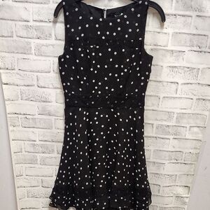White House Black Market Black and White Polka Dot Mini Dress